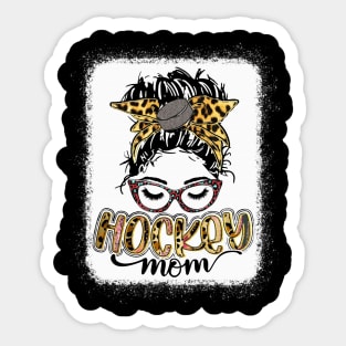 Hockey Mom Messy Bun Shirt  Hockey Mama Leopard Sticker